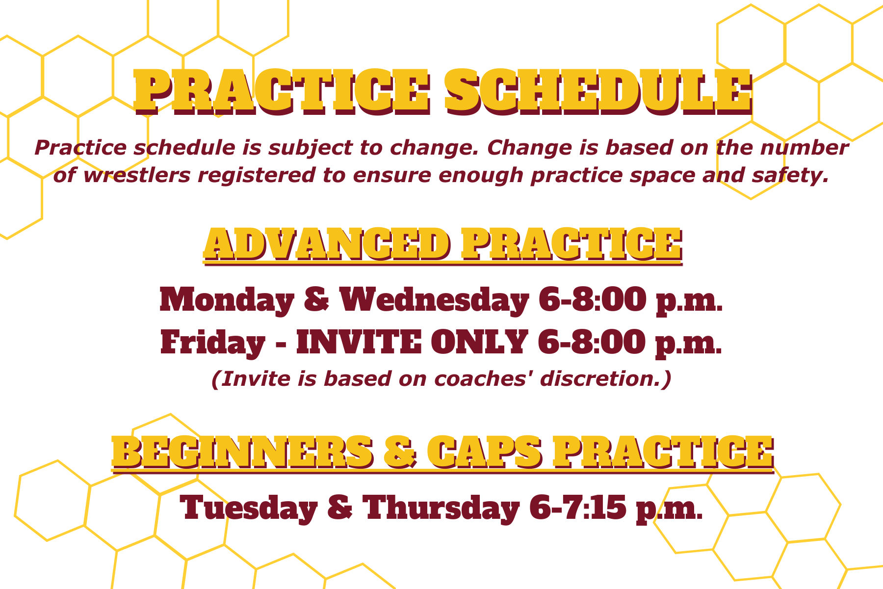 Practice Schedule